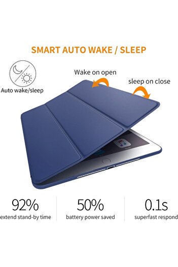 SIGLOO Husa Smart Cover Trifold pentru Xiaomi RedMI Pad 10.6 inci Silicon protectie360 dark blue