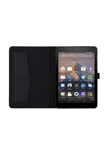 SIGLOO Husa fullcover de tip stand pentru Amazon Fire HD 8 si Fire HD 8 Plus 8 blue jeans textile