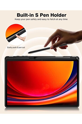 SIGLOO Husa premium Galaxy Tab S9 Plus S9 FE+ 12.4 inci UltraSlim stand sleep wake Smart Burgundy