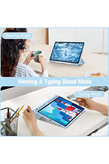 SIGLOO Premium case for Samsung Galaxy Tab S10/S9 11", leather, Smart Pen, PC back, shockproof, Blue