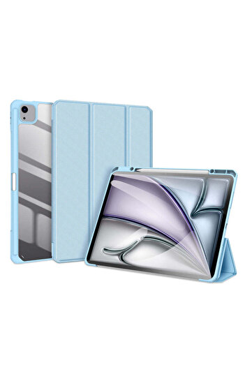 SIGLOO Premium case Apple iPad Air 13" 2024, leather, Pen holder, transparent back, anti-shock, Blue