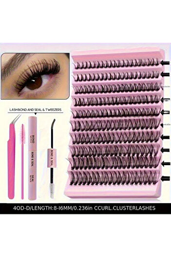 DIYEYELASH 200 Adet Takma Kirpik Uzatma Kiti 9-16mm Karışık 30D-40D-50D-60D40D-60-80D-100D Takma Kirpik