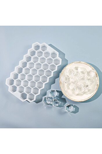 Getshopmini Ice Refrigerator Honeycomb Ice Mold Honeycomb Ice Making Mold with Lid Silicone 2.5X2Cm