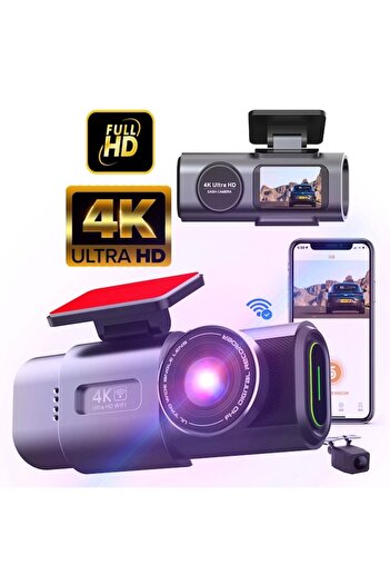 AMYMAT Camera Auto DVR E19 Dash Cam 4K UHD Dual Channel