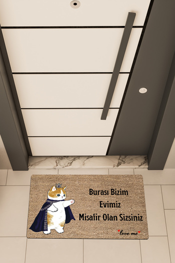 Dormot High Quality Digital Printing Brown,Our Home Theme Door Front Mat