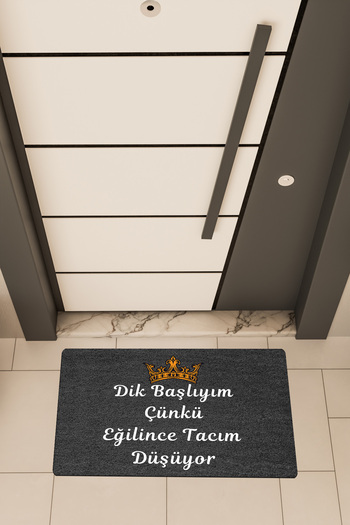 Dormot High Quality Digital Printing Black, I'M on Upright Head Theme Door Front Mat