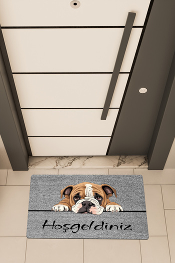 Dormot Quality Digital Print Gray, Dog1 Welcome Theme Door Front Mat