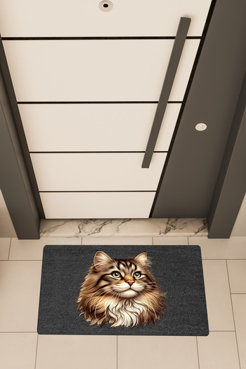 Dormot High Quality Digital Print Black, Kitty themed Door Mat