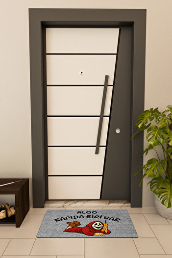 Dormot High Quality Digital Printing Gray, There Is One in the Door, Themed Door Mat