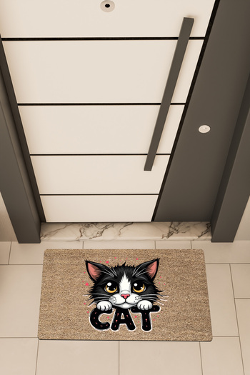 Dormot High Quality Digital Print Brown, Cat Theme Door Front Mat
