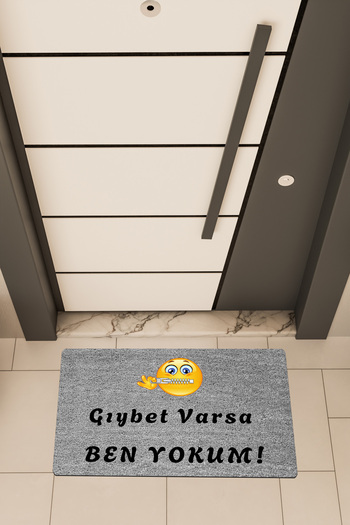 Dormot High Quality Digital Printing Gray, Gıybet2 Themed Door Front Mat