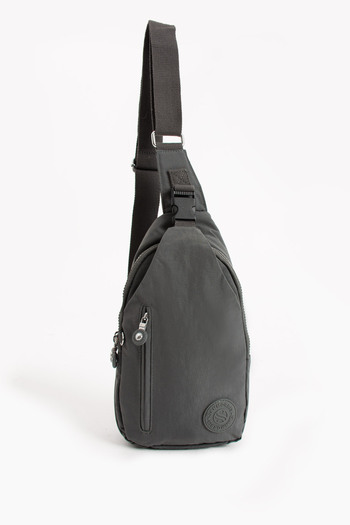 H&D COLLECTİON Women's Crinkle Fabric Water Resistant Cross Strap Dark Gray Colored Bag