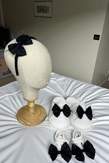 SavBrand Bow Feathered Mother Maternity Slippers Crown and Booties Maternity Set (Set of 3)