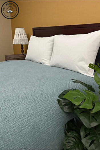 VESSİNOHOME Pure Series Double Muslin Bedspread (220×240) 100% Cotton, 4 Layers, Natural Breathable Fabric