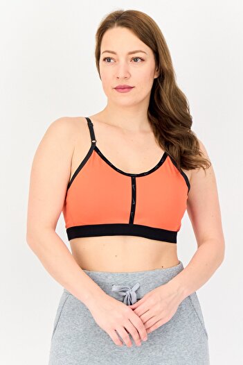 Nike Women Brand Logo Padded Sports Bra, Dark Orange
