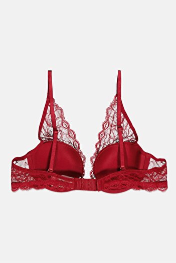 Calvin Klein Women Padded Textured Bra, Red