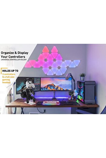 erorex حامل وحدة تحكم عالمي بثلاث طبقات وحامل سماعة رأس لأجهزة PS4 وPS5 وXbox One وSwitch وحامل وحدة تحكم الألعاب