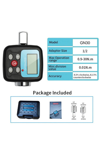 choice2 GN30 Professional Digital Torque Wrench 1/4'' 3/8'' 1/2 '' Electronic Torque Wrench Torque Adapter B