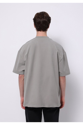 Colin's Oversize Fit Round Neck Plain Men's Green Short Sleeve T-Shirt