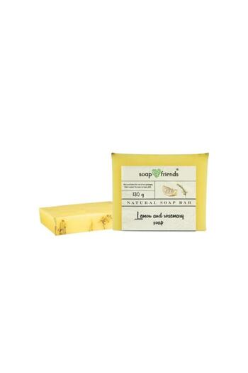 Soap&Friends Zesty Lemon & Rosemary Infusion Soap Bar | 130g Moisturizing Soap Bar for Daily Delicate Cleansing