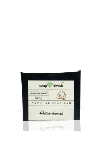 Soap&Friends Activated Charcoal 130g Soap Bar | Deep Cleansing for Face and Body, Suitable for All Skin Types