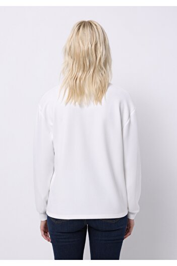 Colin's Regular Fit Polo Neck Plain Women's White Long Sleeve T-Shirt