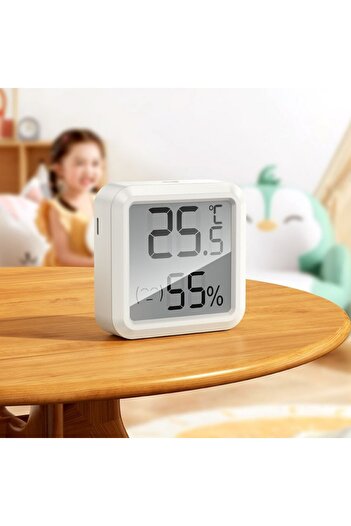 REDz Accessories Digital Hygrothermometer, HOCO HX40, Temperature and Humidity, LCD Display, White