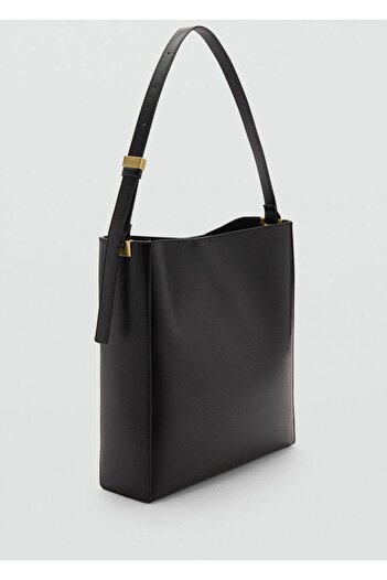 MANGO Woman Metal detaylı shopper çanta