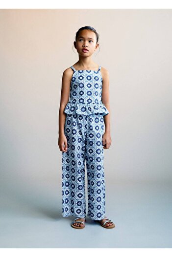 MANGO Kids Patterned trousers with straight cut