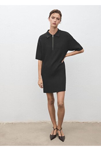 MANGO Woman Polo yaka triko elbise