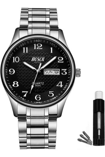 Generic Men's Watch, 40 mm Analogue Waterproof Business Stainless Steel Wrist Watches with Date and Day