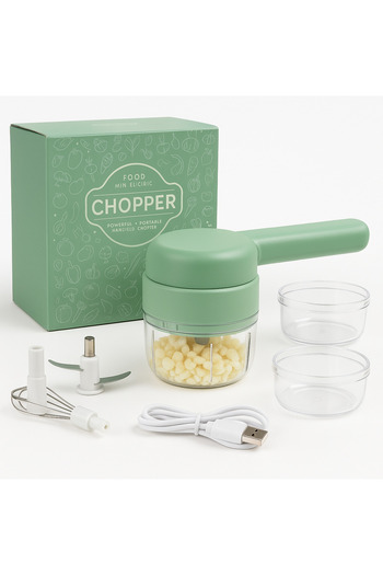 TSUMAB Handheld Electric Food Chopper – Mini Garlic, Onion & Vegetable Cutter