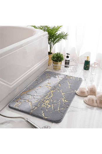 Elindor Universal Bath Mat, Microfiber, Absorbent, Anti-Slip, Plus, 40×60 cm, Gray