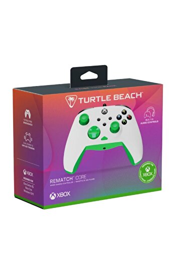 Turtle Beach Controller gaming Turtle Beach Rematch Core alb/verde, ergonomie, USB-C, pentru Xbox si PC