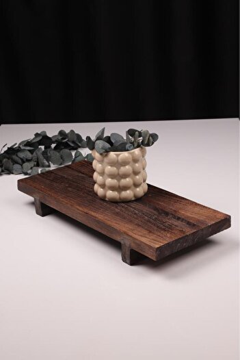 Bambum Pavlonya Classic Dark Wood Presentation and Serving Set Rectangular Serving Plates