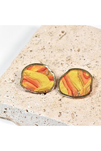 NARRU Handmade earrings, gold, copper, brown, Arya 38