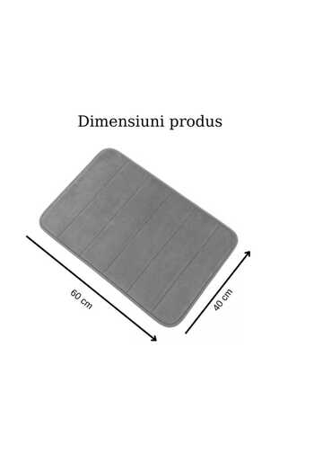 Elindor Universal bath mat, memory foam, absorbent, non-slip, memory foam, 80x50 cm, gray