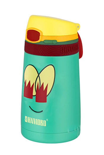 Shamobo New Collection 350ml Stainless Steel Kids Thermos with Straw and Lockable Lid 6 Hours Hot/Cold