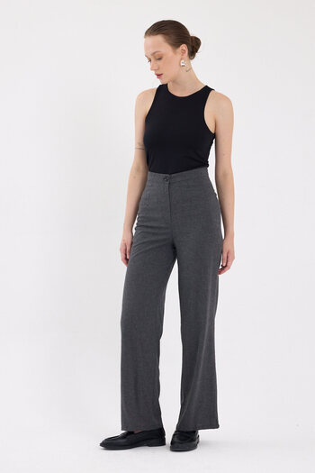 Rays Anthracite High Waist Palazzo Women's Trousers 8021A