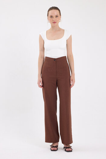 Rays Coffee High Waist Palazzo Women's Trousers 8021A