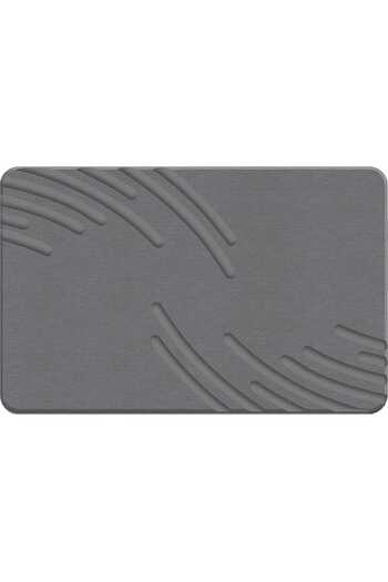 Elindor Universal Diatomite Bath Mat Modern, Non-Slip, Fast Absorbent, Elegant, 60 x 40 cm, Light Grey