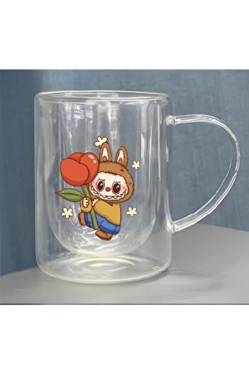 KAZUKO Double-walled glass mug featuring Lapopo character