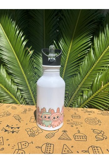 Senden Hediye Labubu School Water Bottle White
