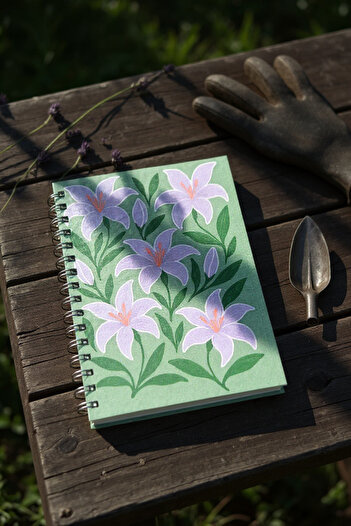 Chi-Chi Papers A5 Lined Spiral Notebook |   Handmade, 96 Sheets, Ivory Paper