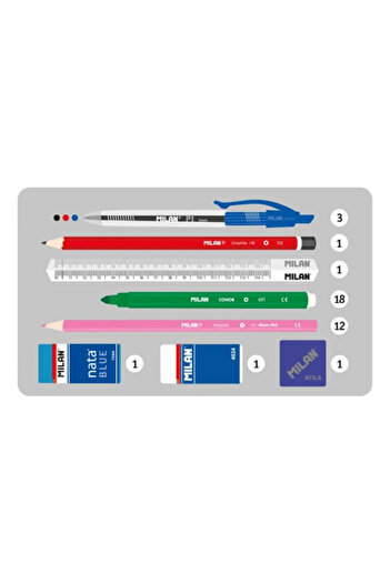 Milan Equipped Drawing Bag Multicolor, Color Multicolor, Material Polyester, Dimension 21x20x5.9cm, 38 pcs