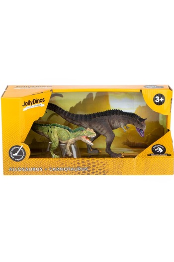 Jolly Set of 2 Dinosaur Collection figurines - Allosaurus and Carnotaurus, height 8-10 cm