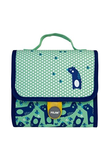 Milan Equipped Drawing Bag Net & Letters, Color Green/Blue, Material Polyester, Size 210x175x80 mm
