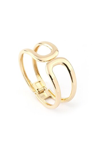 New Obsessions Vip Gold Geometric Thick Handcuff Bracelet
