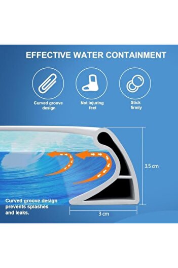 Generic Ctoby 3M Shower Water Dam - Waterproof Barrier for Shower Threshold