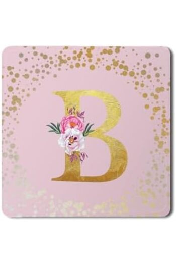 Stylizedd 2 Pack Designer Leather Coasters Mat for Beverage Drinks- Custom Monogram Initial Letter F